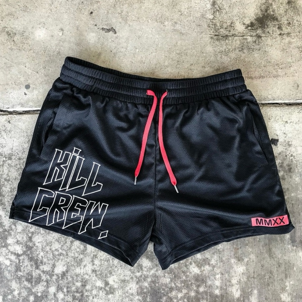 MUAY THAI SHORTS (MID THIGH CUT) - BLACK